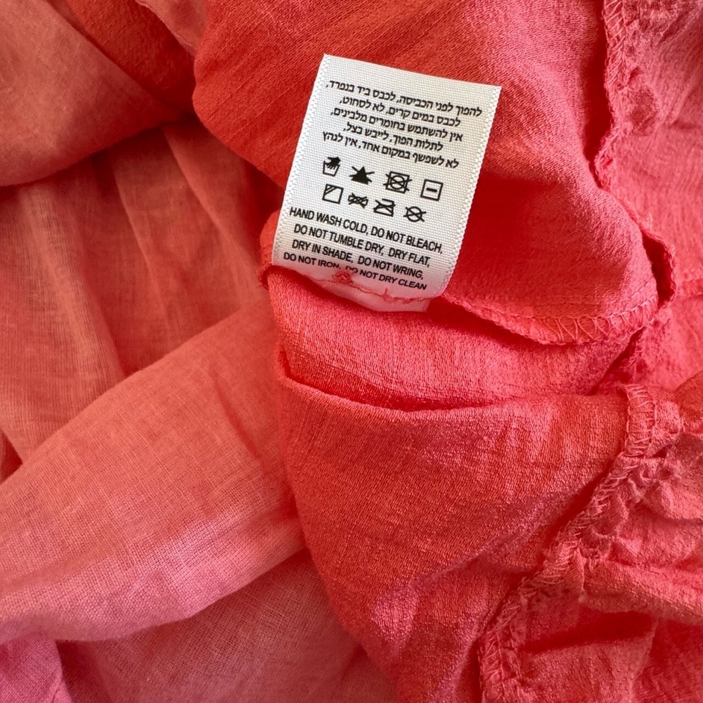 Sabina Musayev Mini Dress Women Medium Pom Pom Trim Ruffle Hem Coral Pink - Picture 11 of 13